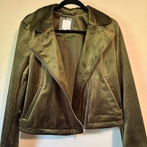 LC Lauren Conrad Velvet Moto Jacket